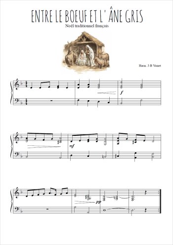 Téléchargez l'arrangement pour piano de la partition de Entre le boeuf et l'âne gris en PDF